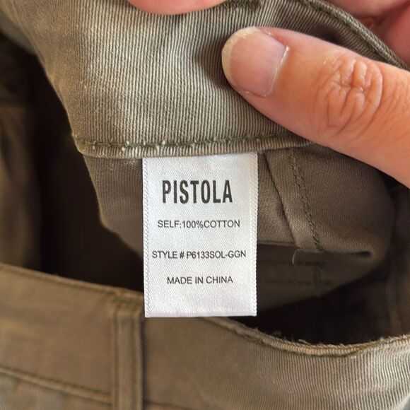 Pistola Women’s high rise barrel army green Khaki Cargo Pants size 27 EUC! - Picture 10 of 11